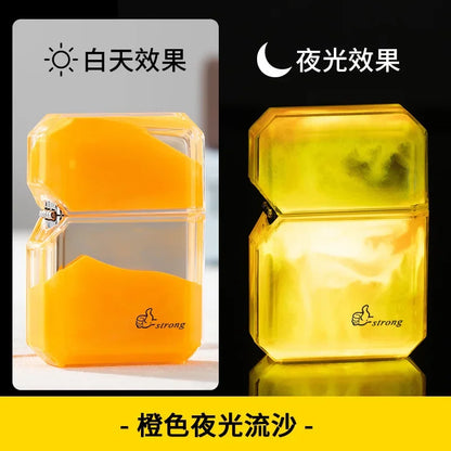 Unusual Quicksand Luminous Kero sene Lighter Inflatable Lighter Windproof Cigarette Lighter Smoking Accessories Men Gift Cool