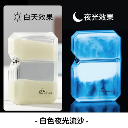 Unusual Quicksand Luminous Kero sene Lighter Inflatable Lighter Windproof Cigarette Lighter Smoking Accessories Men Gift Cool