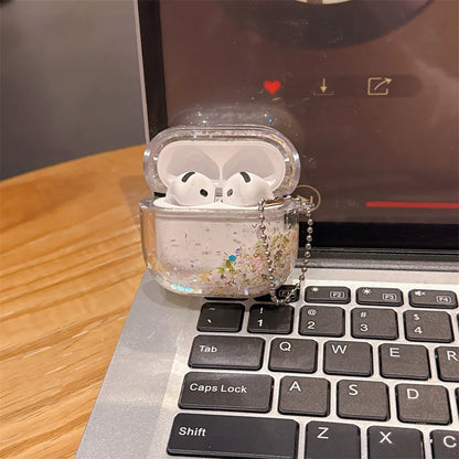 Luminous Glitter Liquid Quicksand Transparent Earphone Case For AirPods 4 Pro 3 2 1 Pro3 Wireless Headphone Protection Cover
