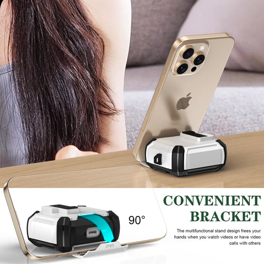 Portable Shockproof Case For AirPods 4 Pro 2 3 Case Cover with Lock T, Keychain, Magnetic Lid, Support Wireless Charging