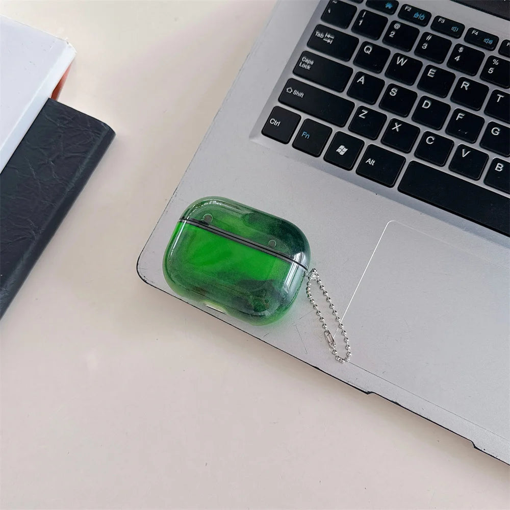 Luminous Quicksand Earphone Case for AirPods 2 3 4 Pro 2 3 Moving Sand Sparkles Headphone Cover Glow Dark Luxury Brilliant Shell