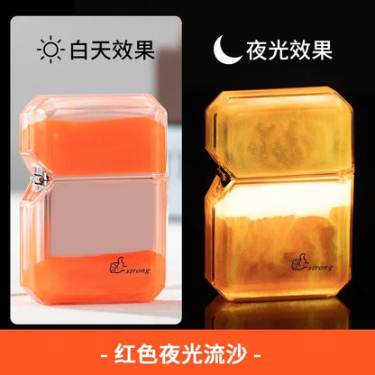 Unusual Quicksand Luminous Kero sene Lighter Inflatable Lighter Windproof Cigarette Lighter Smoking Accessories Men Gift Cool