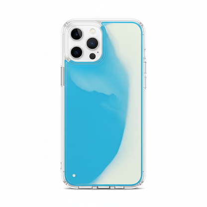 Case bleu face fond blanc