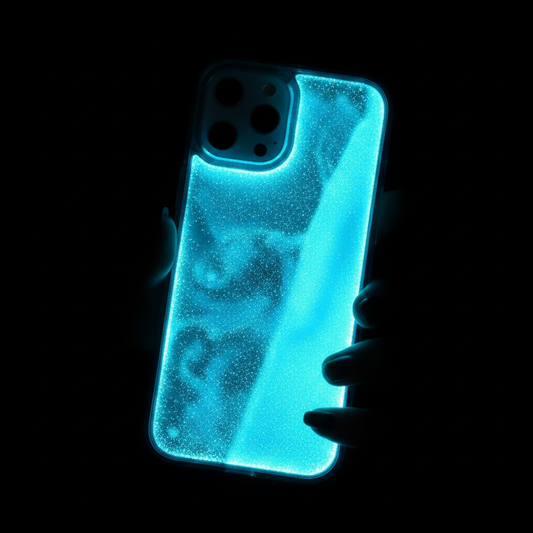 Case bleu glow in the dark
